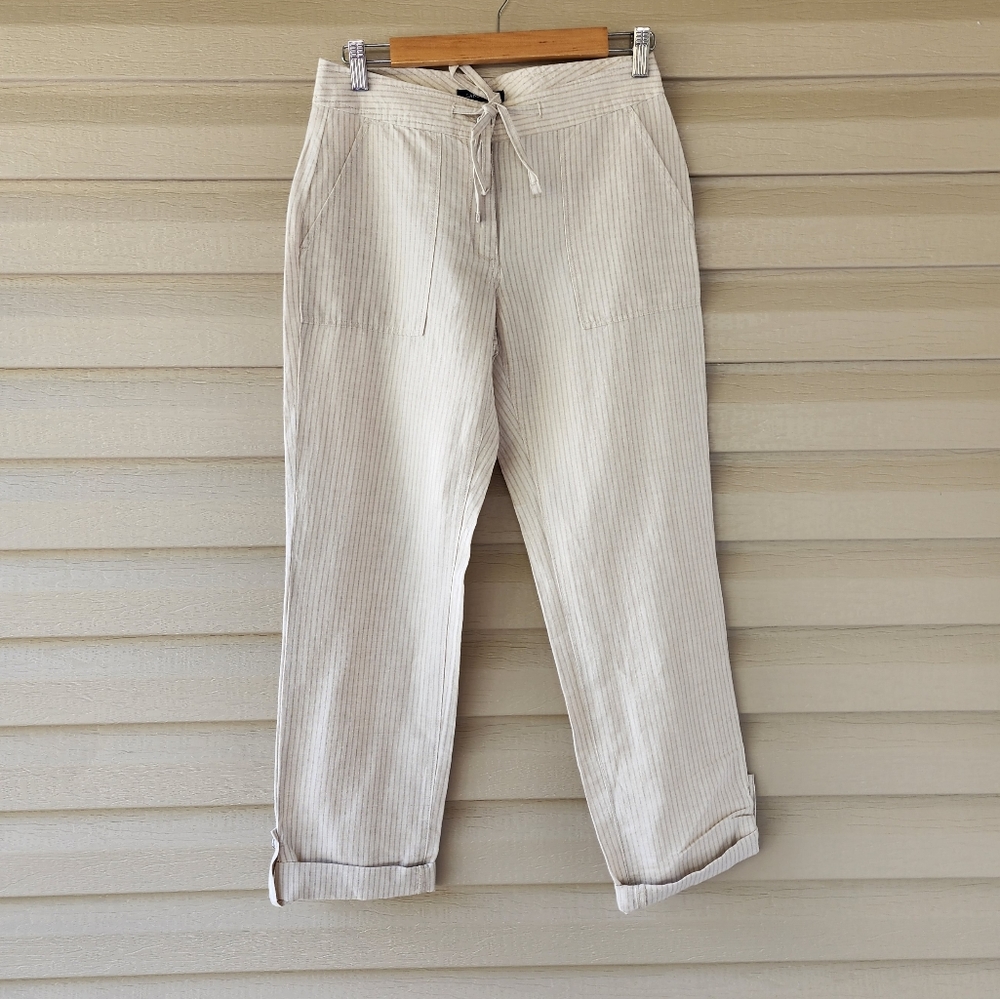 Land's End striped linen cotton pants